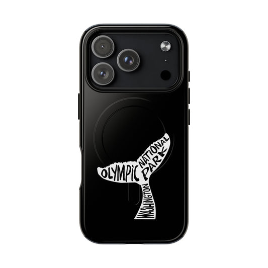 Olympic National Park iPhone case with MagSafe featuring humpback whale tail artwork.