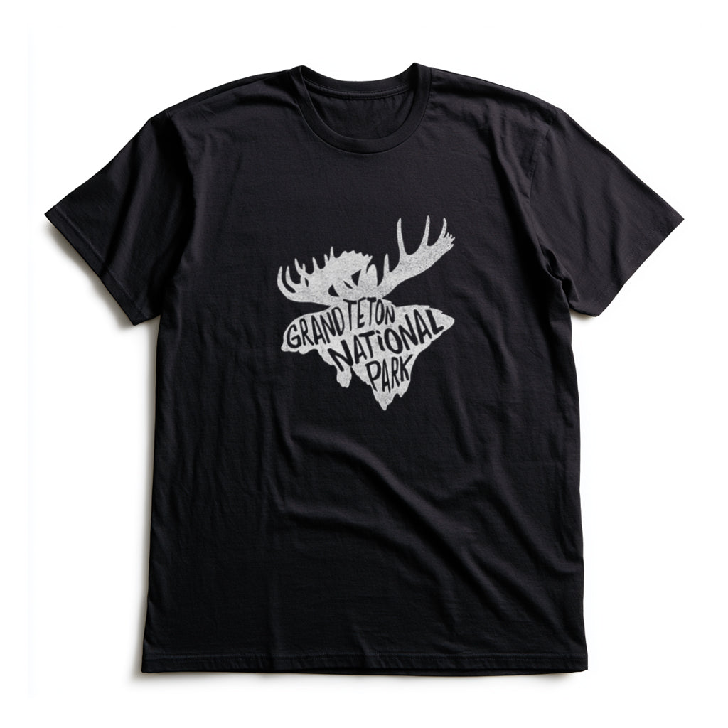 Grand Teton National Park T-Shirt - Moose in Black