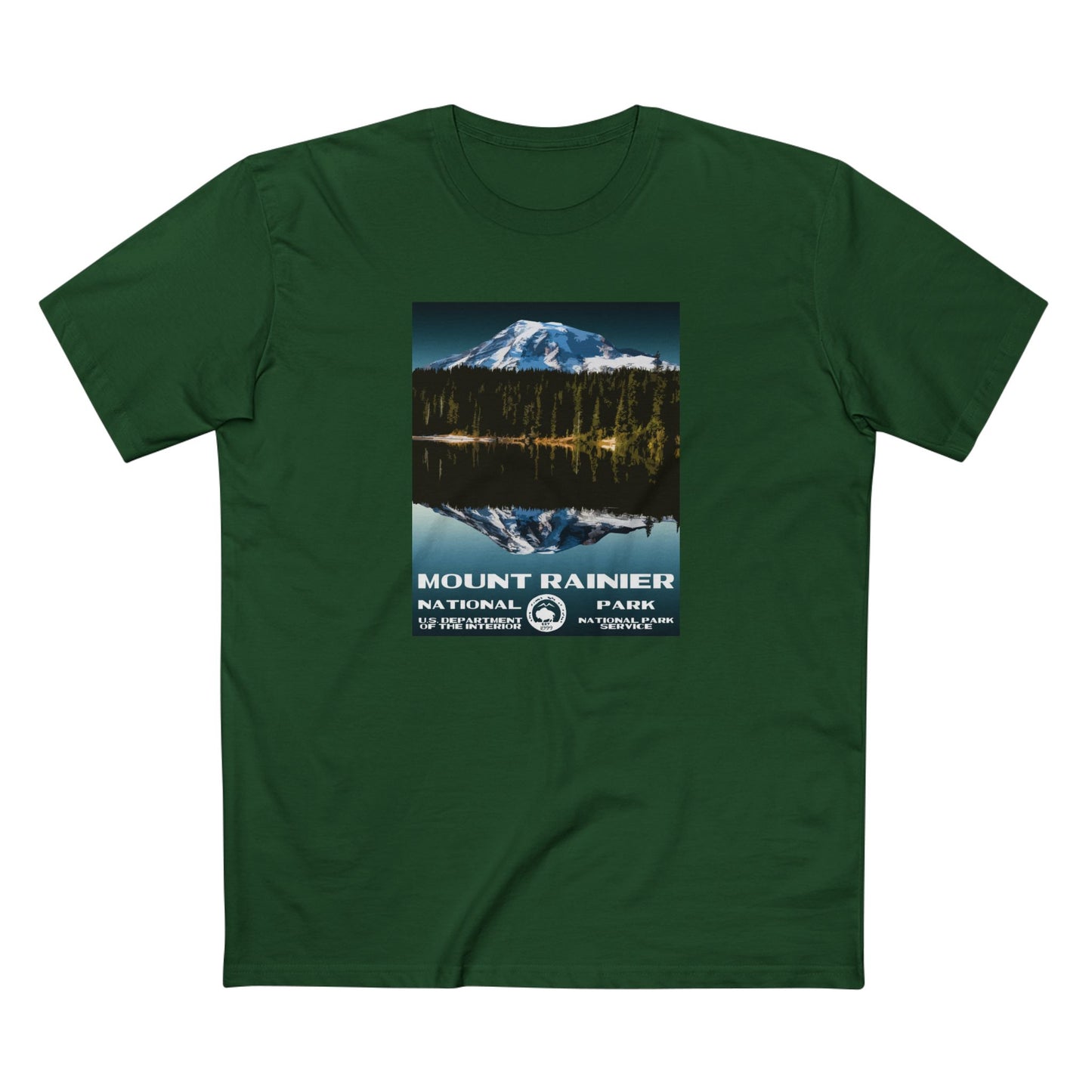 Mount Rainier National Park T-Shirt in Forest Green