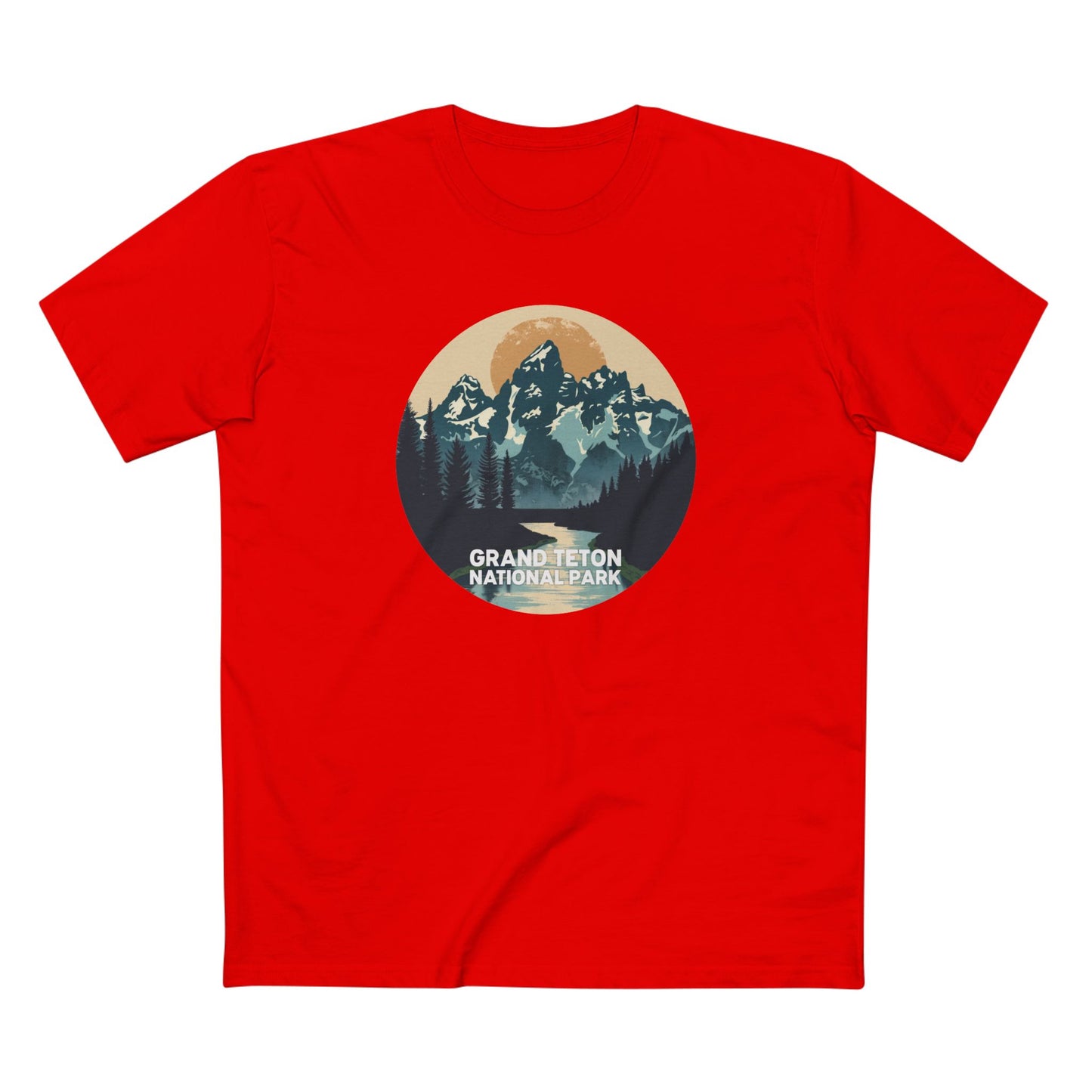Grand Teton National Park T-Shirt - Mile High Canyon in Red