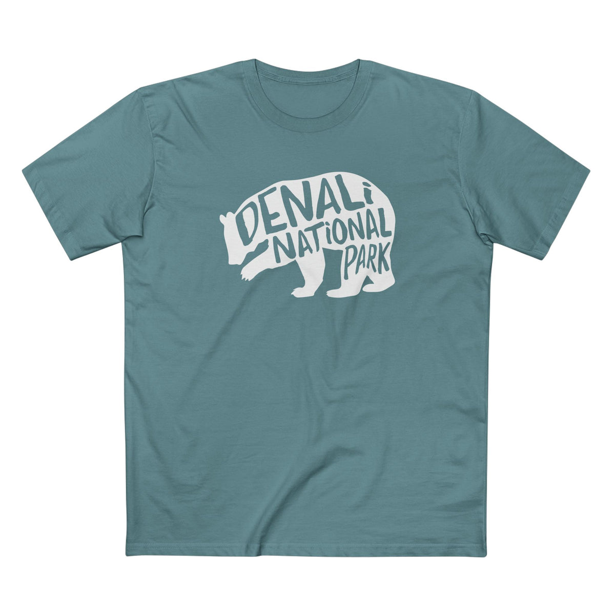 Denali National Park T-Shirt - Grizzly Bear in Slate Blue