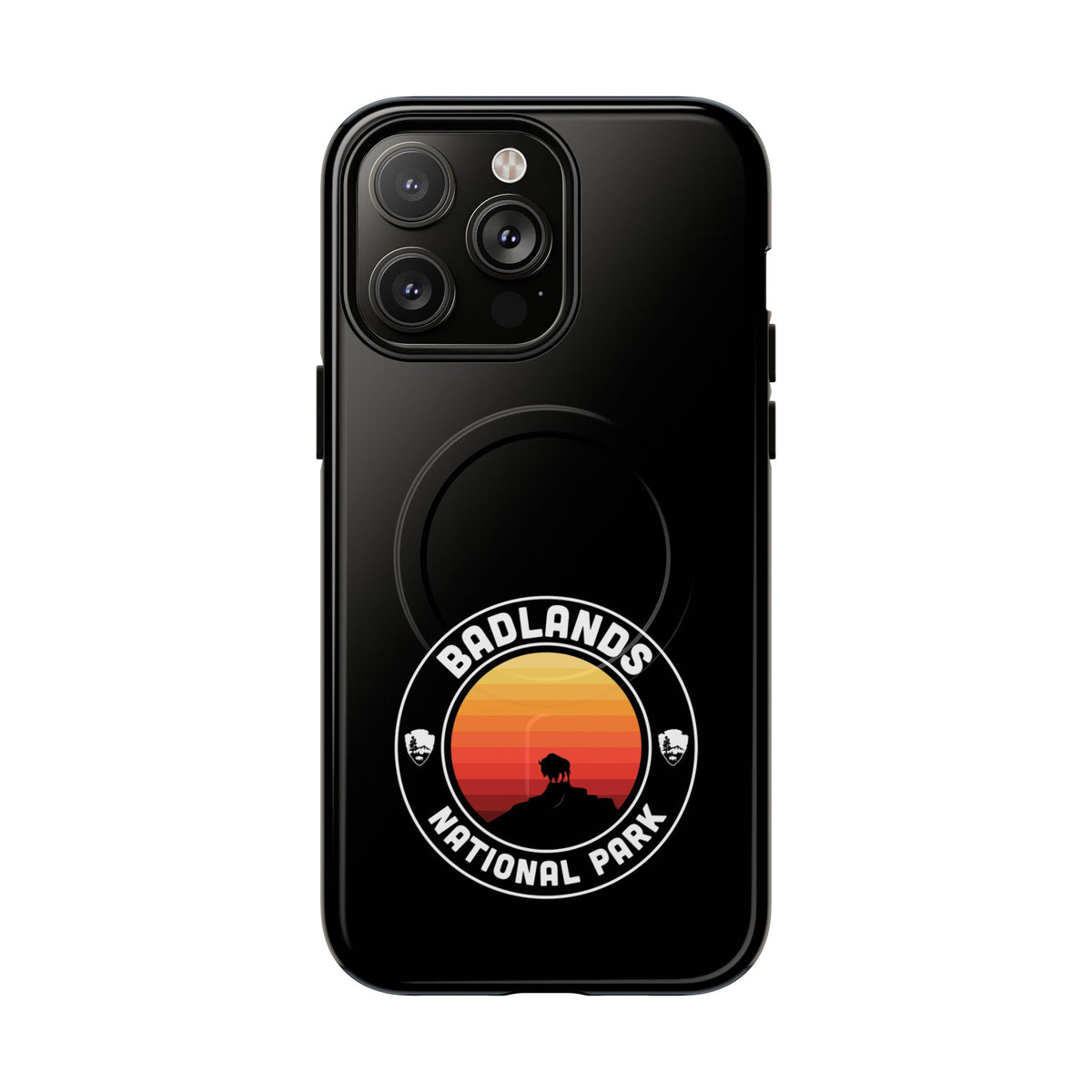Badlands National Park iPhone Case with MagSafe - Round Emblem Design
