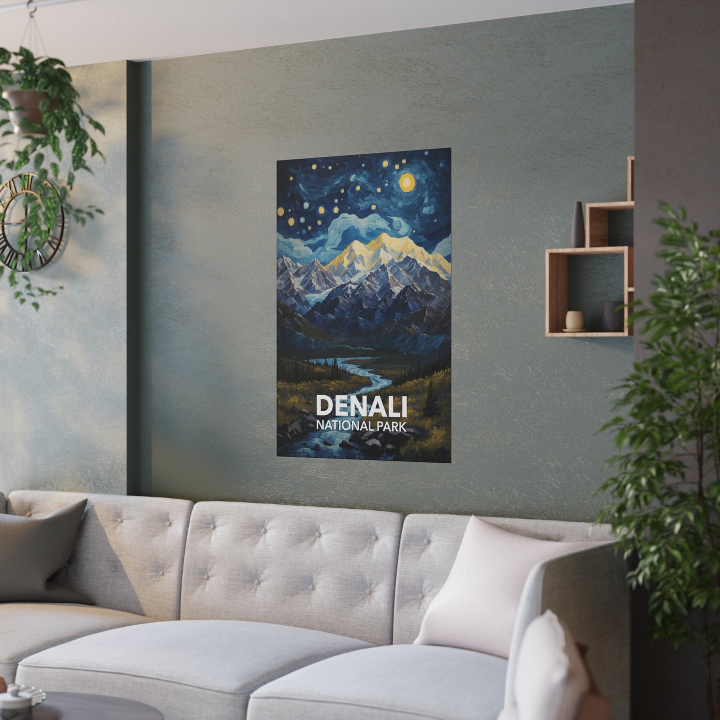 Denali National Park Poster - Starry Night