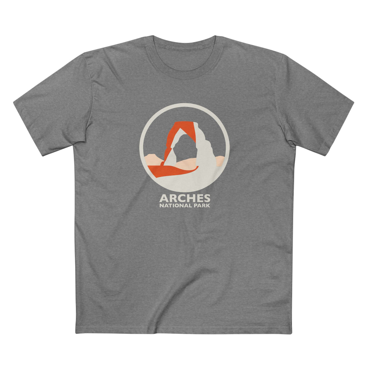 Arches National Park T-Shirt - Round Logo in Athletic Heather