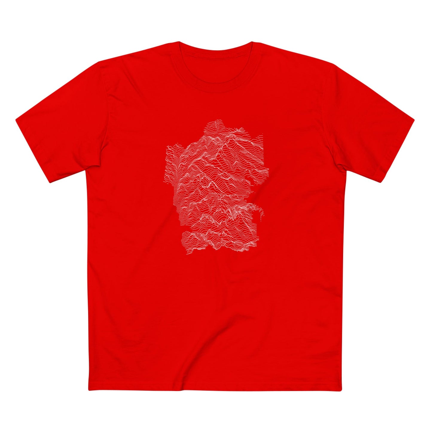 Rocky Mountain National Park T-Shirt - Topographical Lines in Red
