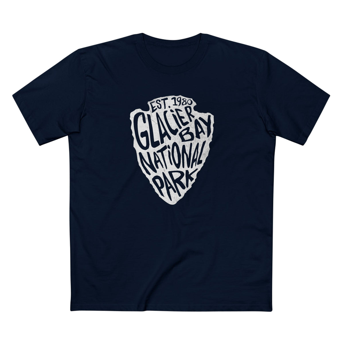 Glacier Bay National Park T-Shirt - Arrow Head Design in Navy