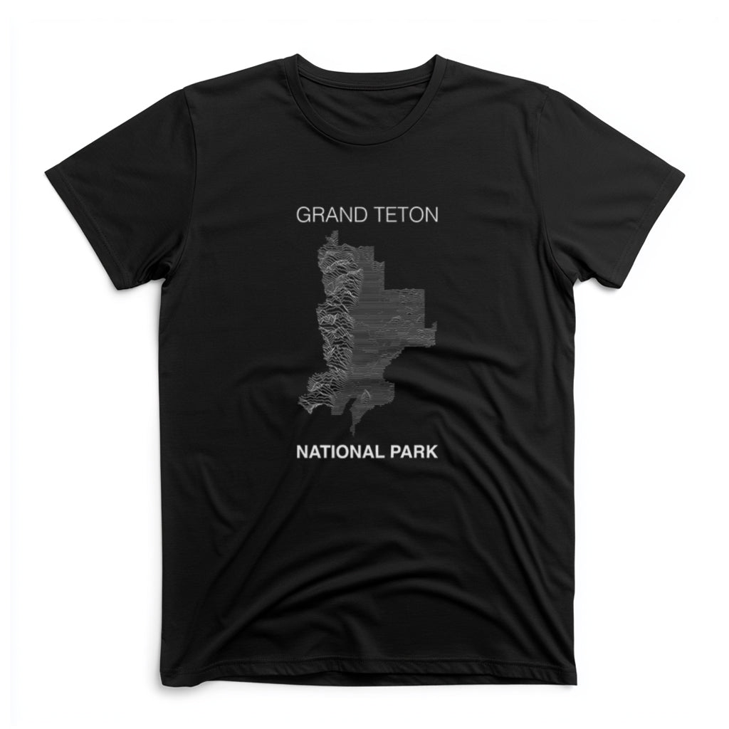 Grand Teton National Park T-Shirt Lines in Black