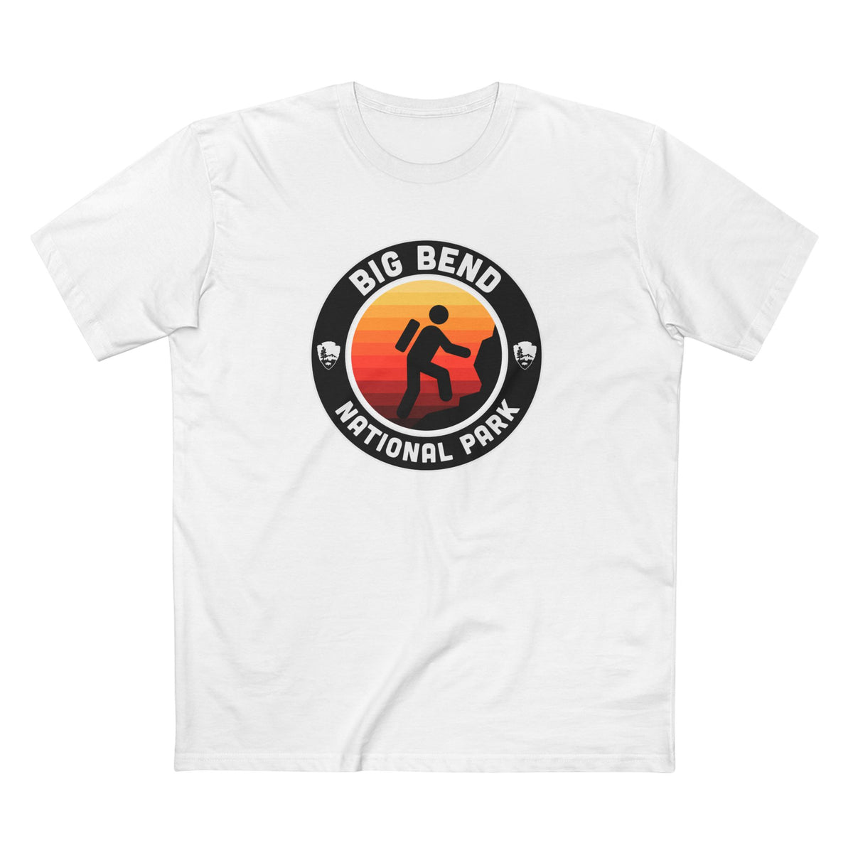 Big Bend National Park - Round Badge Design in White
