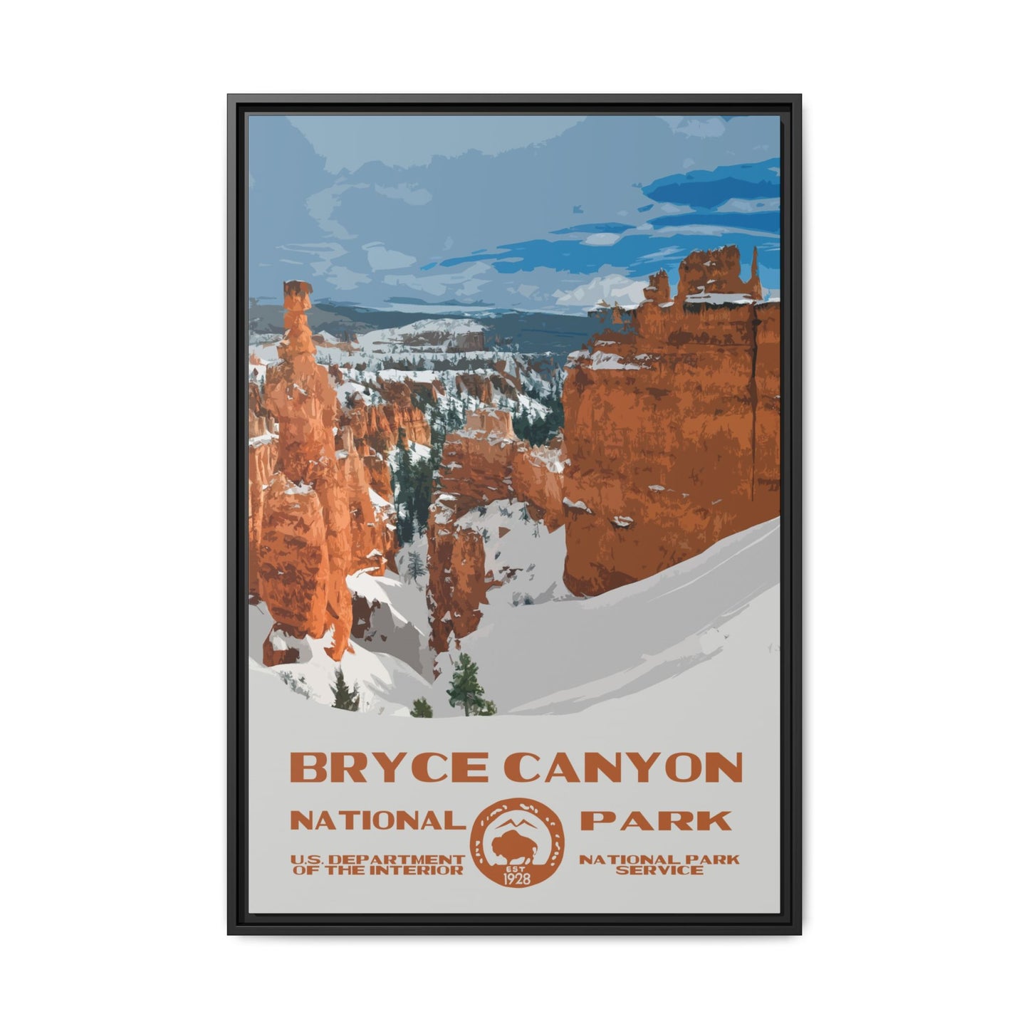 Bryce Canyon National Park Framed Canvas - WPA Poster