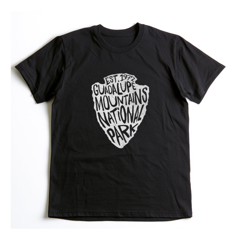 Guadalupe Mountains National Park T-Shirt - Arrowhead Design in Black