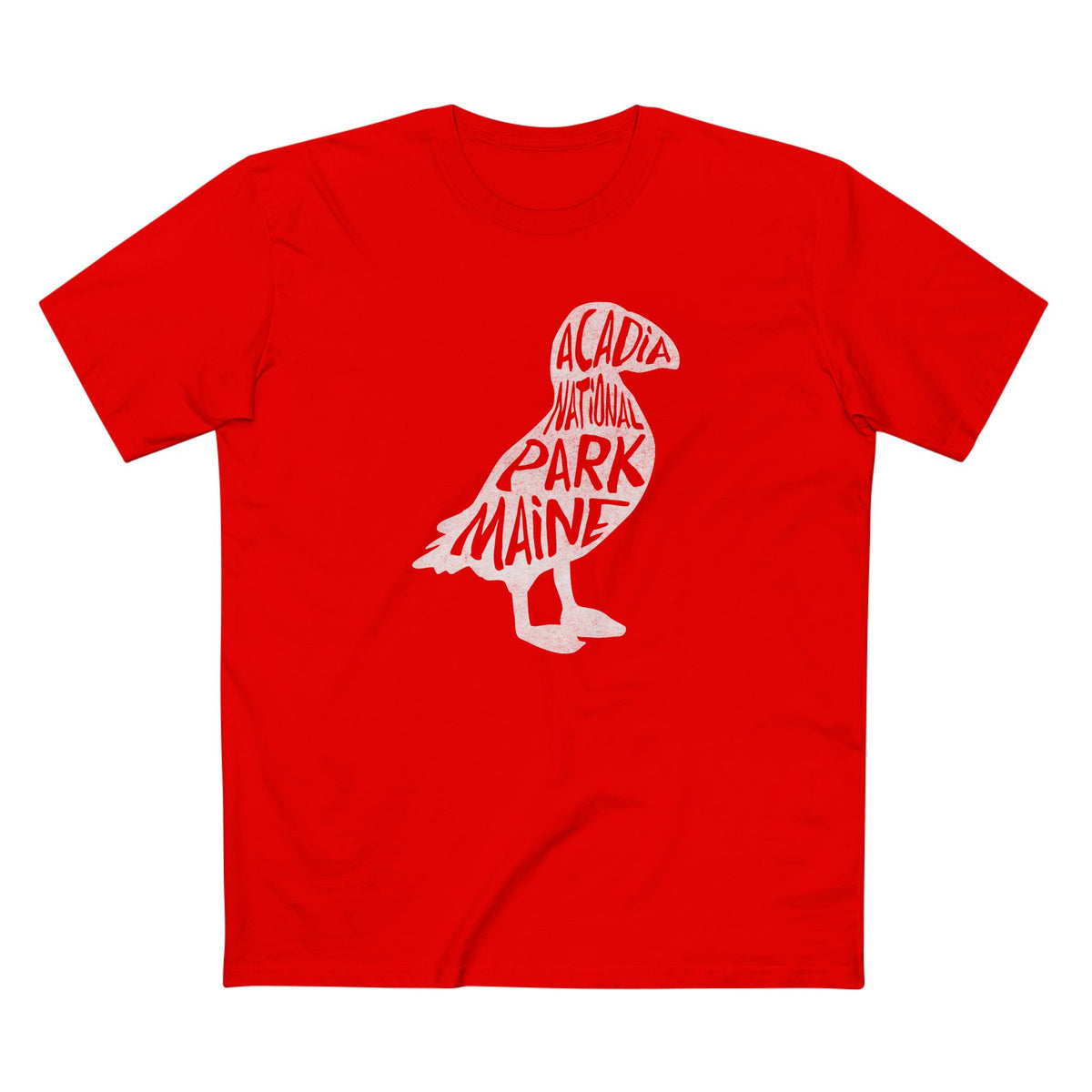 Acadia National Park T-Shirt - Puffin in Red