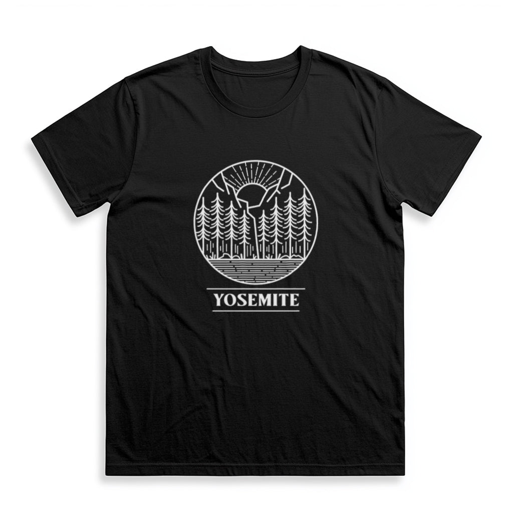 Yosemite National Park T-Shirt Sunrise Graphic in Black