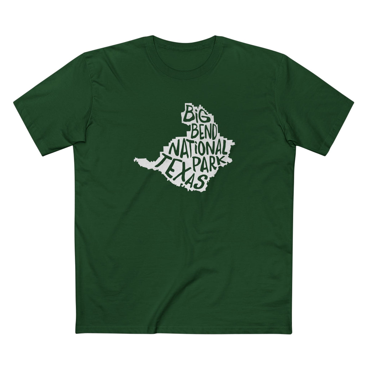 Big Bend National Park T-Shirt - Map in Forest Green