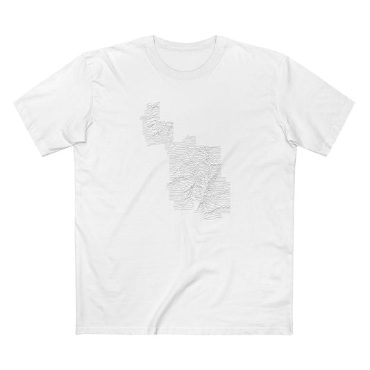 Zion National Park T-Shirt - Topographical Lines in White