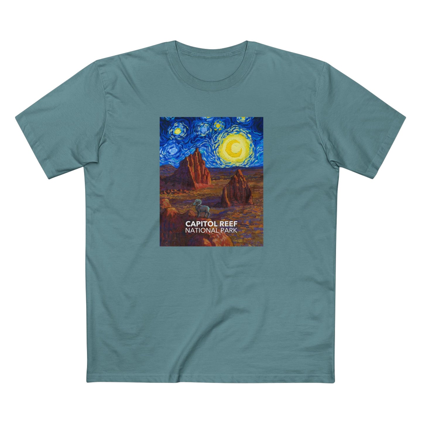 Capitol Reef National Park T-Shirt - The Starry Night in Slate Blue