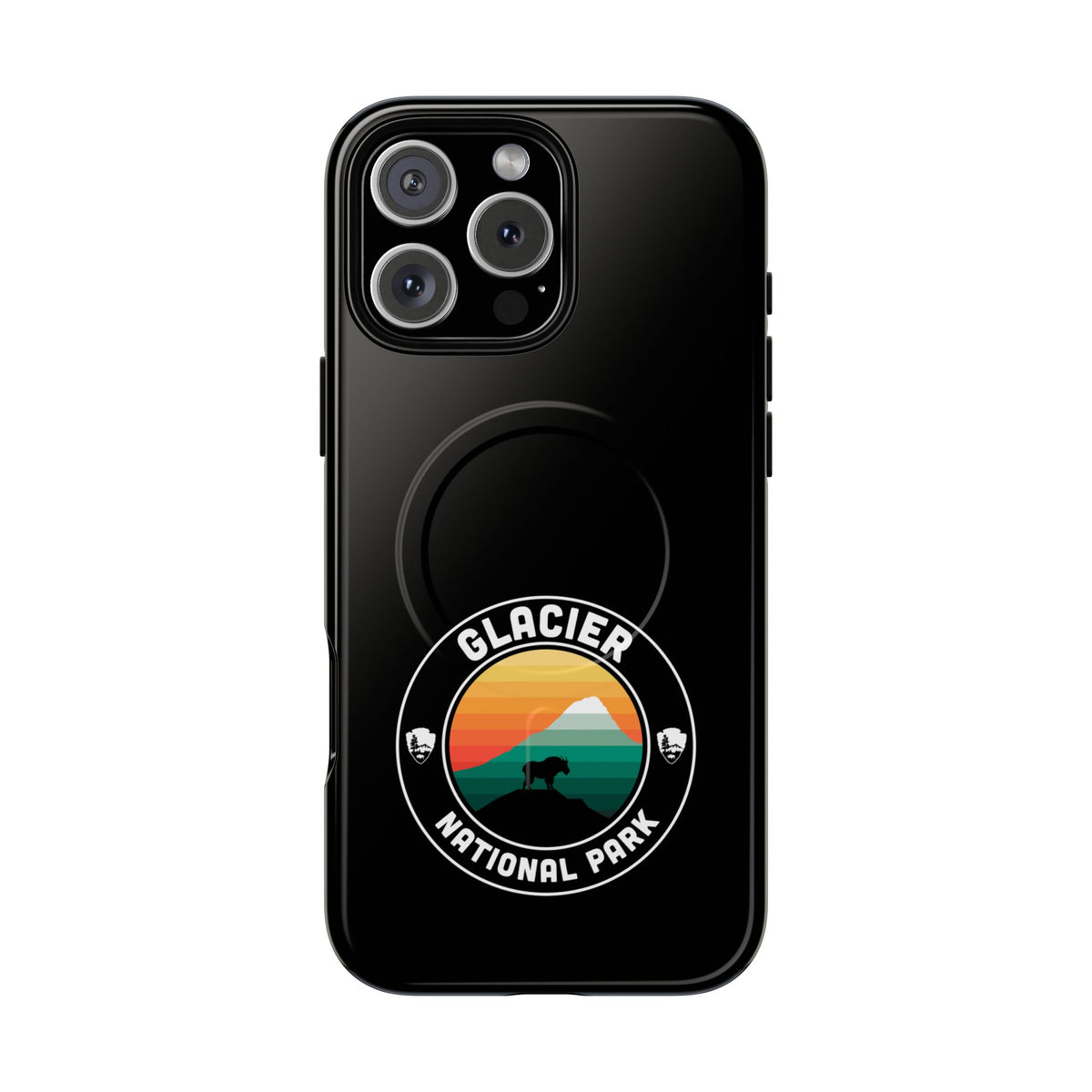 Glacier National Park iPhone Case with MagSafe - Round Emblem Design