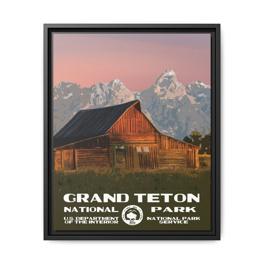 Grand Teton National Park Framed Canvas - WPA Poster Barn
