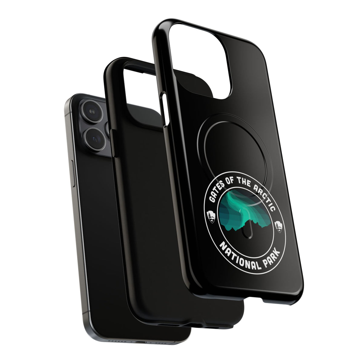 Gates of the Arctic National Park iPhone Case with MagSafe - Round Emblem Design
