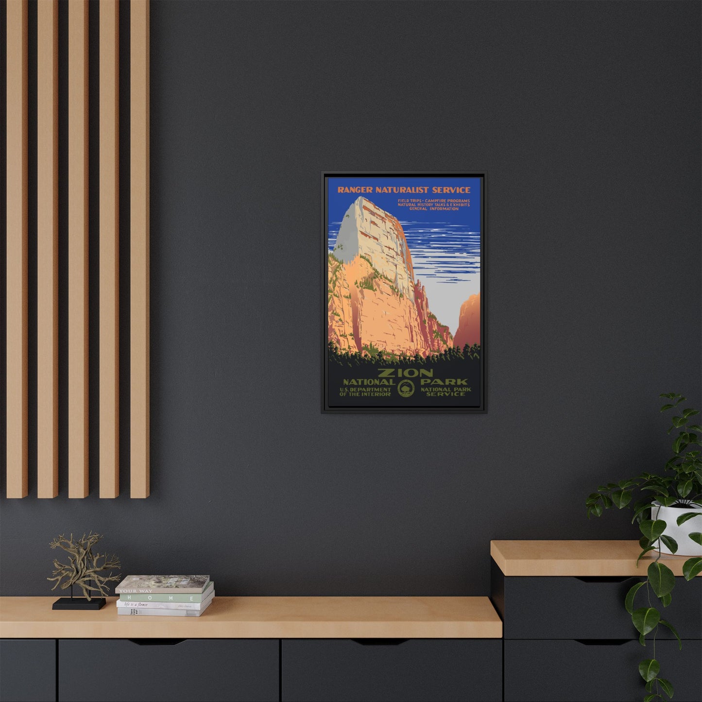 Zion National Park Framed Canvas - WPA Poster