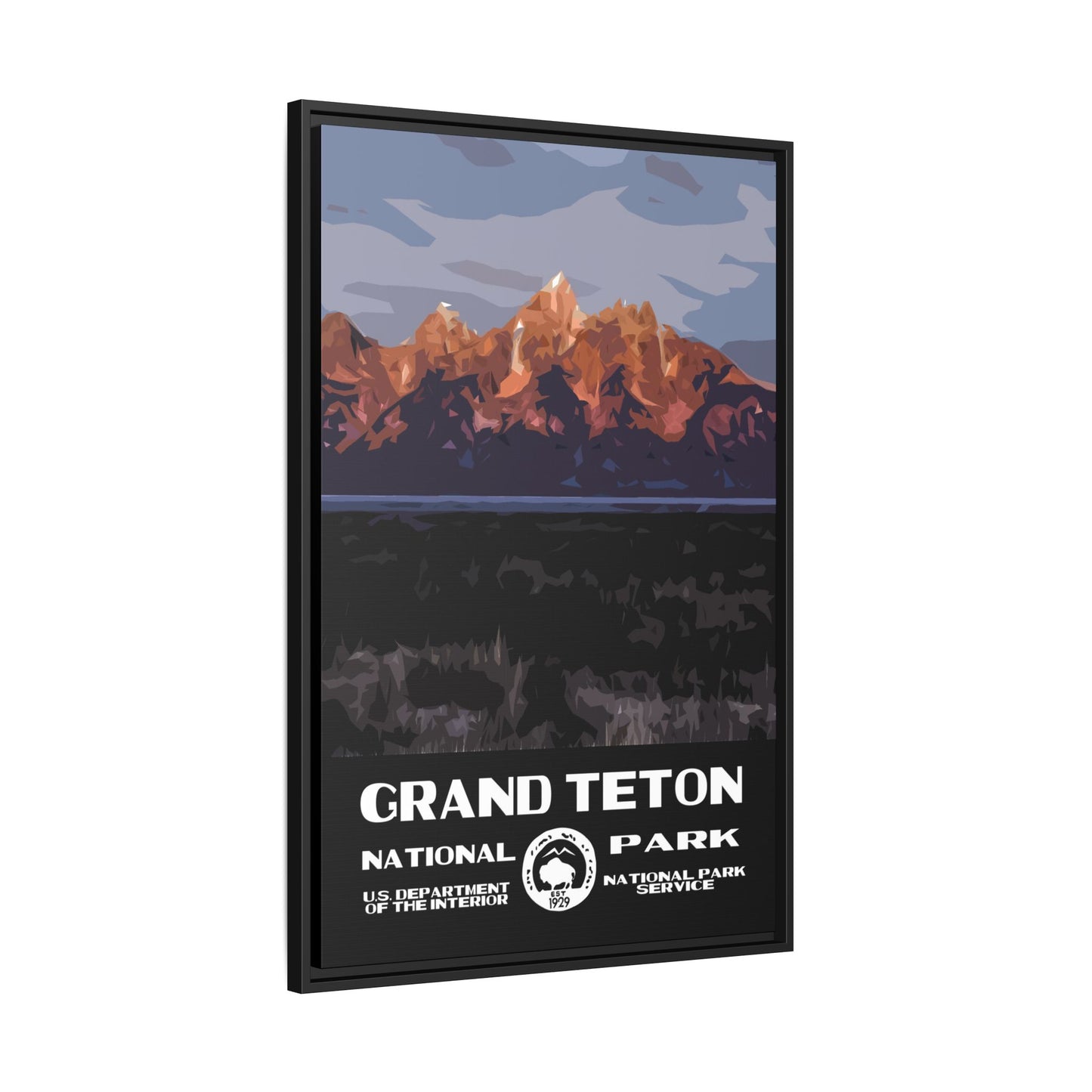 Grand Teton National Park Framed Canvas - WPA Poster