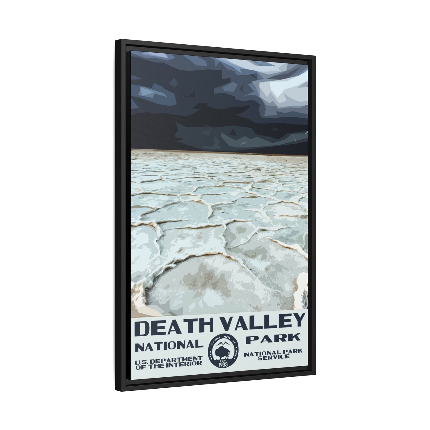 Death Valley National Park Framed Canvas - WPA Poster Badwater Basin