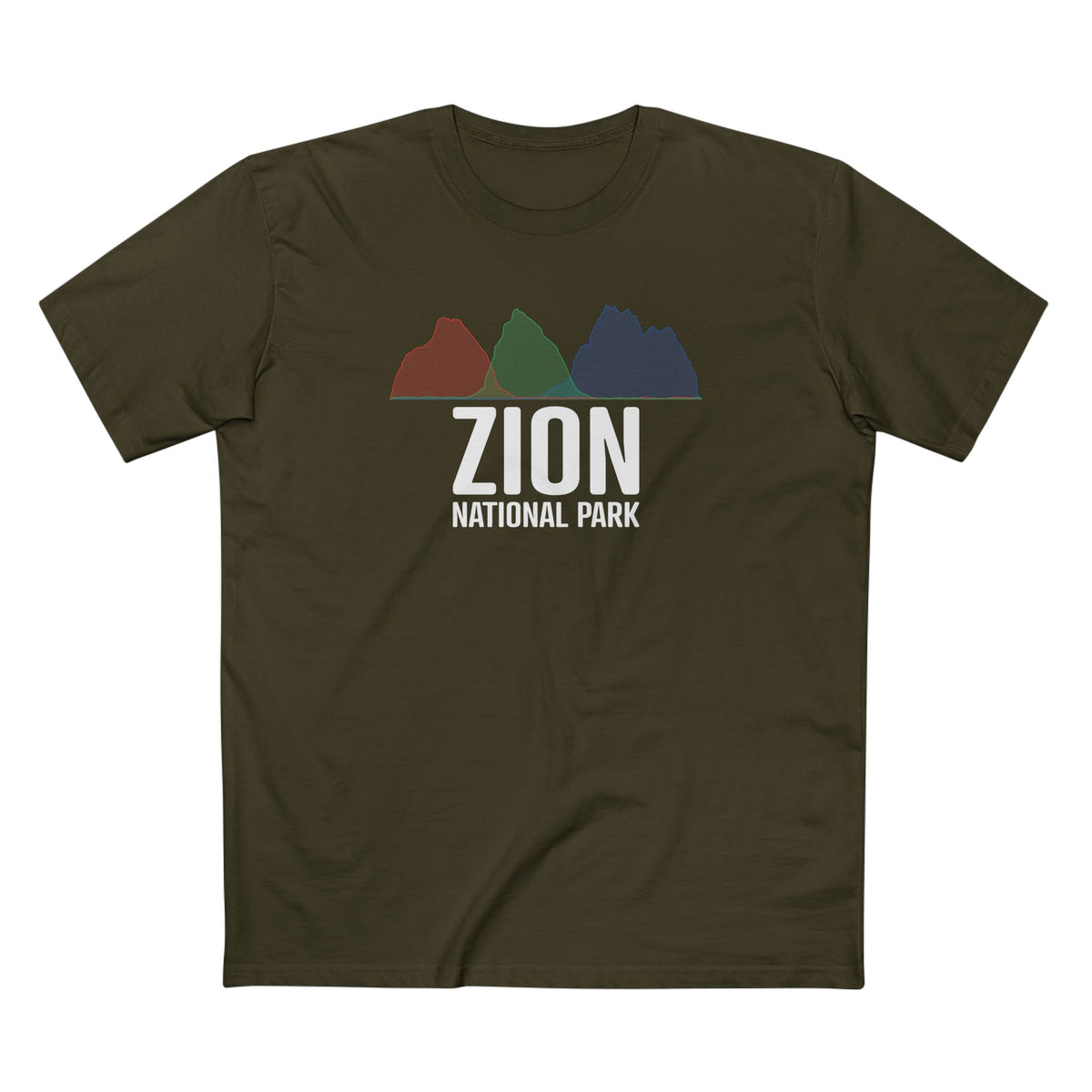 Zion National Park T-Shirt - Histogram Design in Army