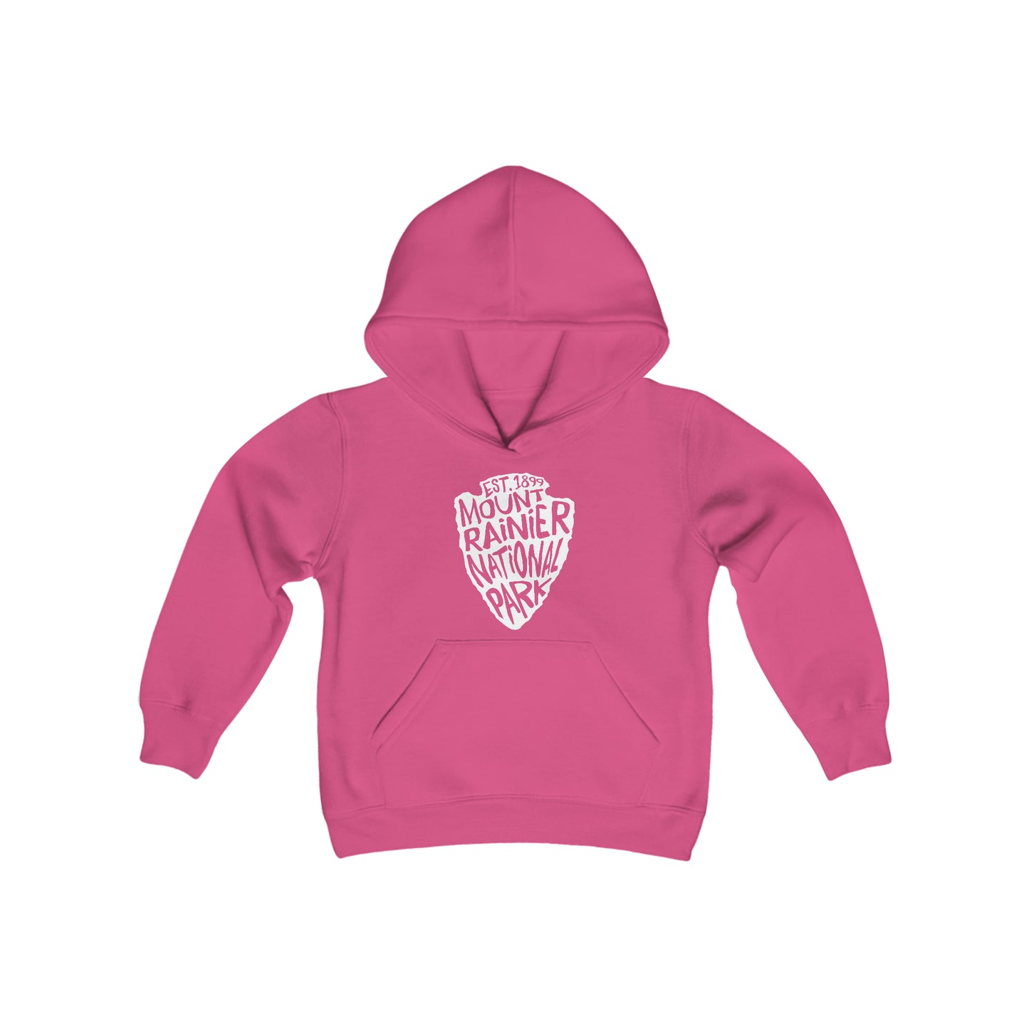 Mount Rainier National Park Kids Hoodie - Arrowhead Chunky Text
