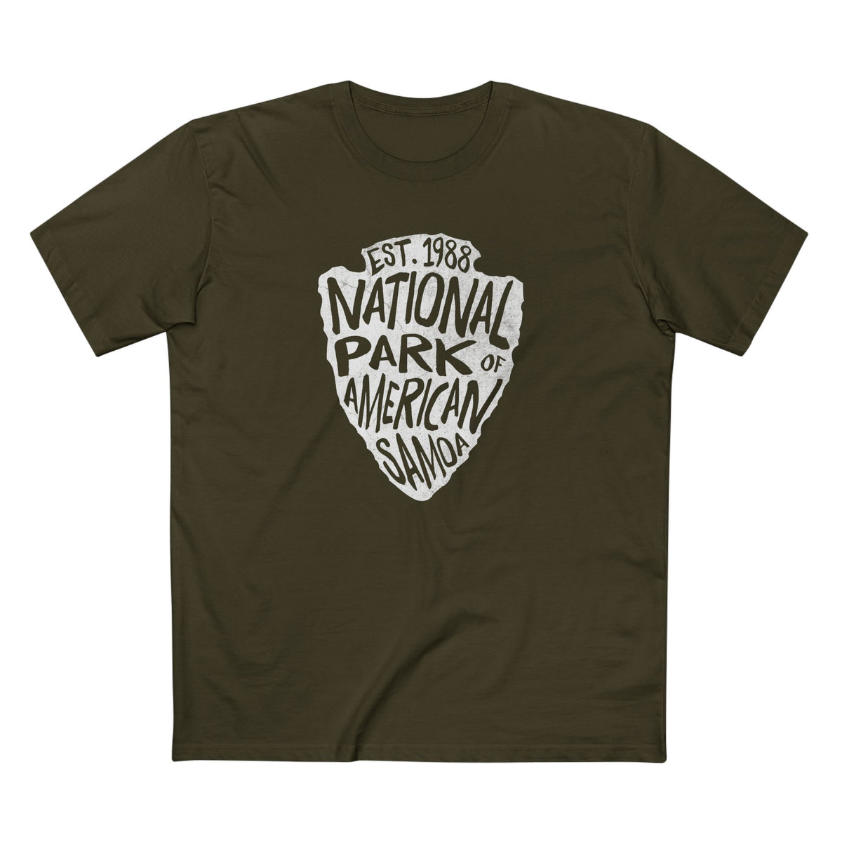 National Park of American Samoa T-Shirt - Arrowhead Design in Army