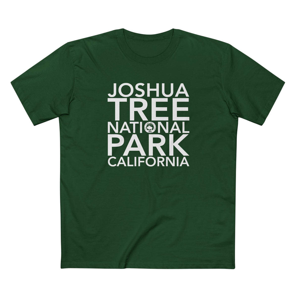 Joshua Tree National Park T-Shirt Block Text in Forest Green