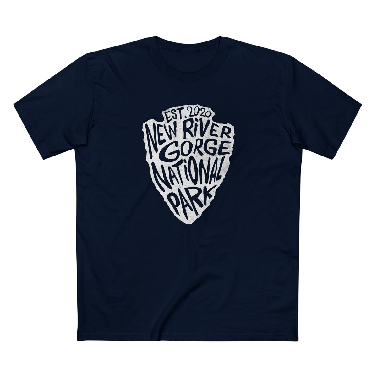 New River Gorge National Park T-Shirt - Arrowhead Design in Navy