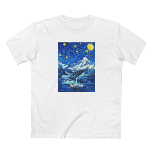 Glacier Bay National Park T-Shirt - The Starry Night in White