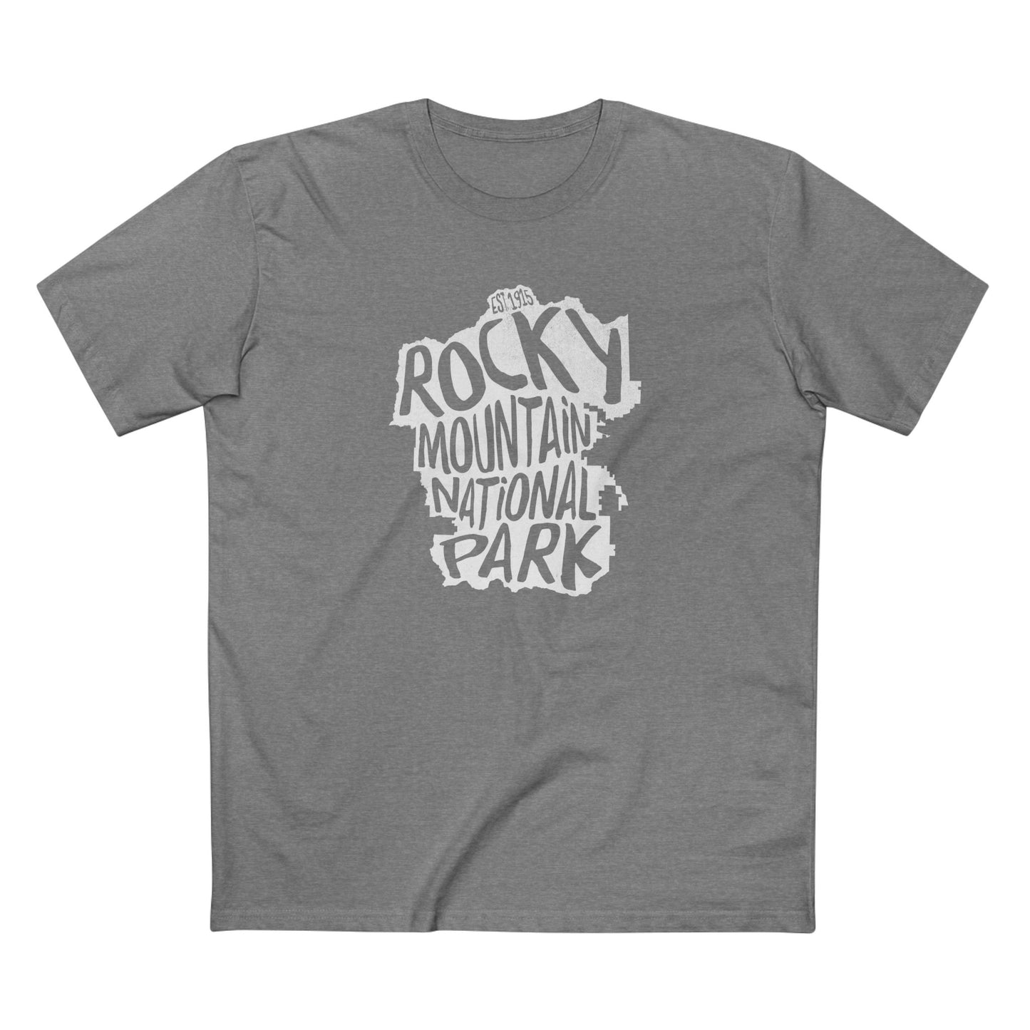 Rocky Mountain National Park T-Shirt - Map in Athletic Heather