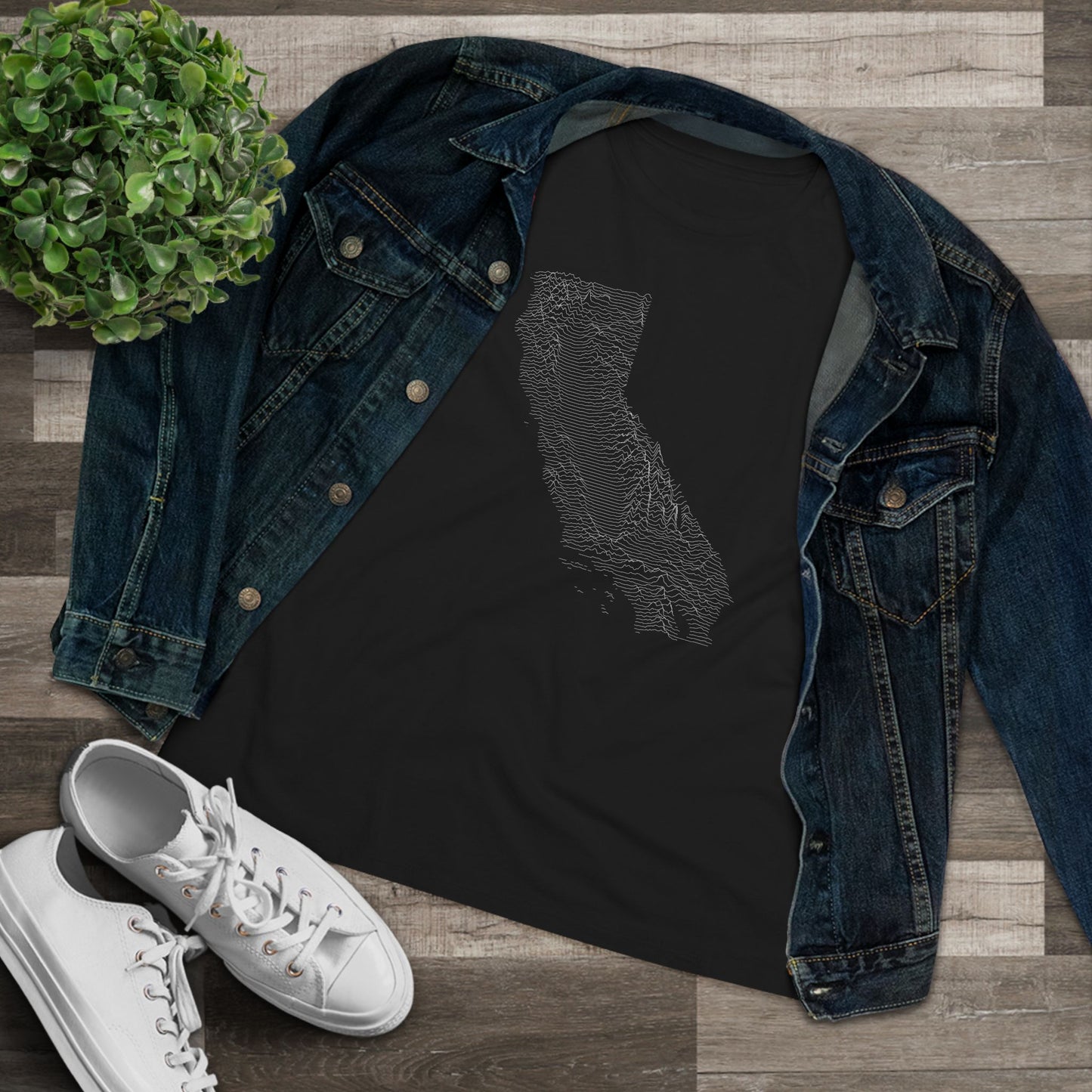 California Women's T-Shirt - Topographical Lines