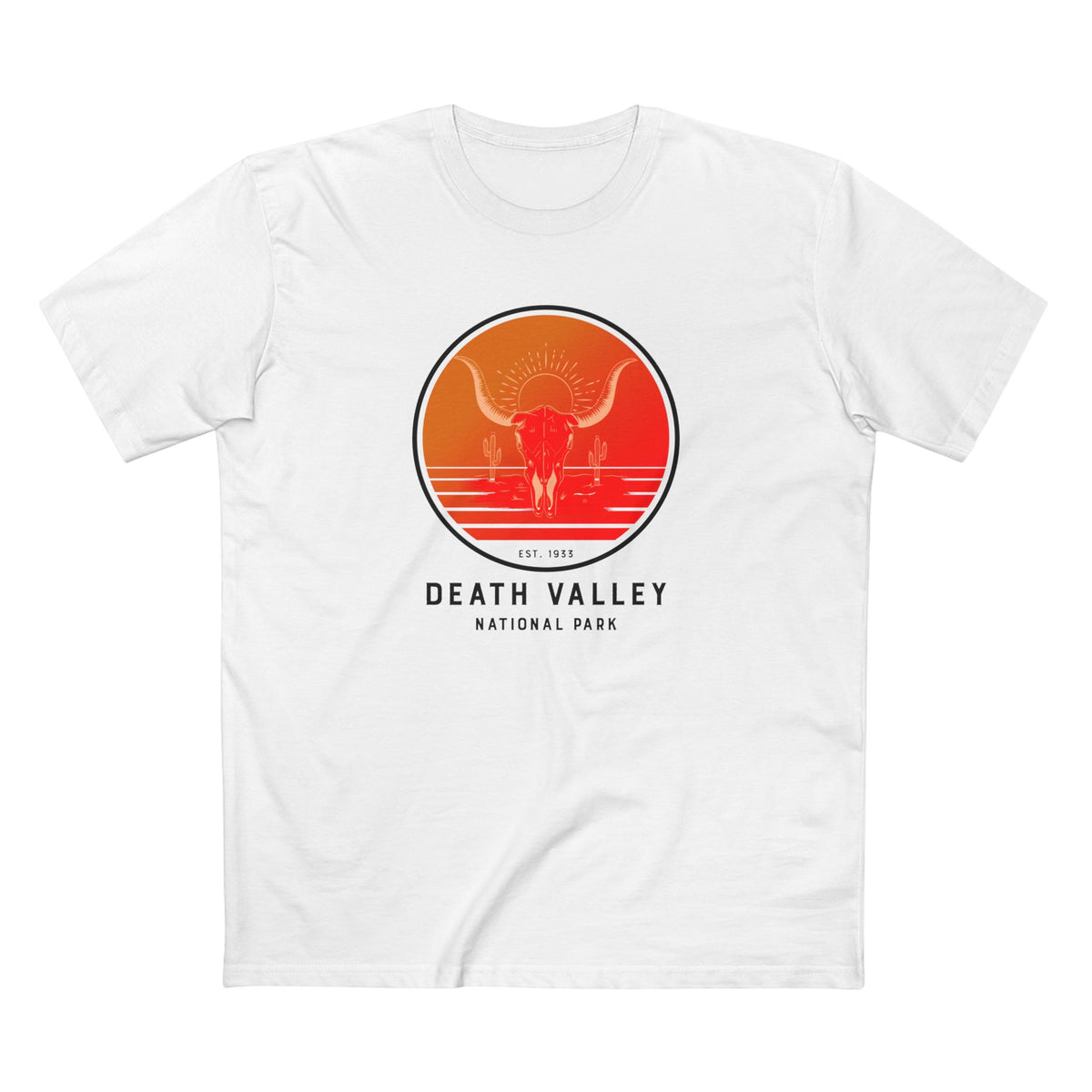 Death Valley National Park T-Shirt - Skull in White