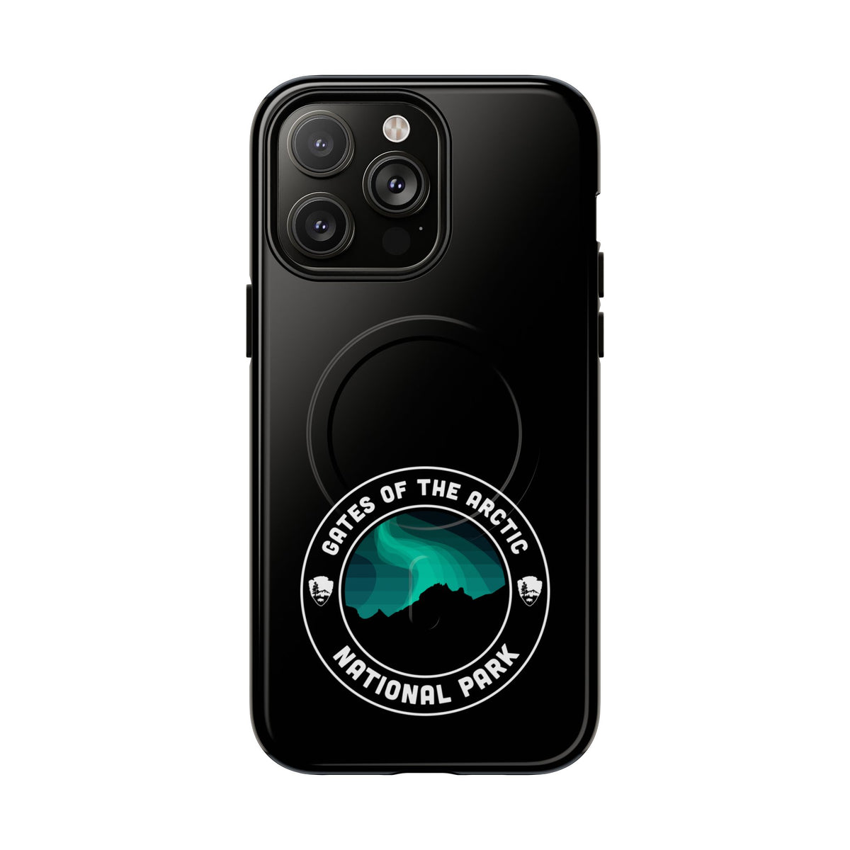 Gates of the Arctic National Park iPhone Case with MagSafe - Round Emblem Design