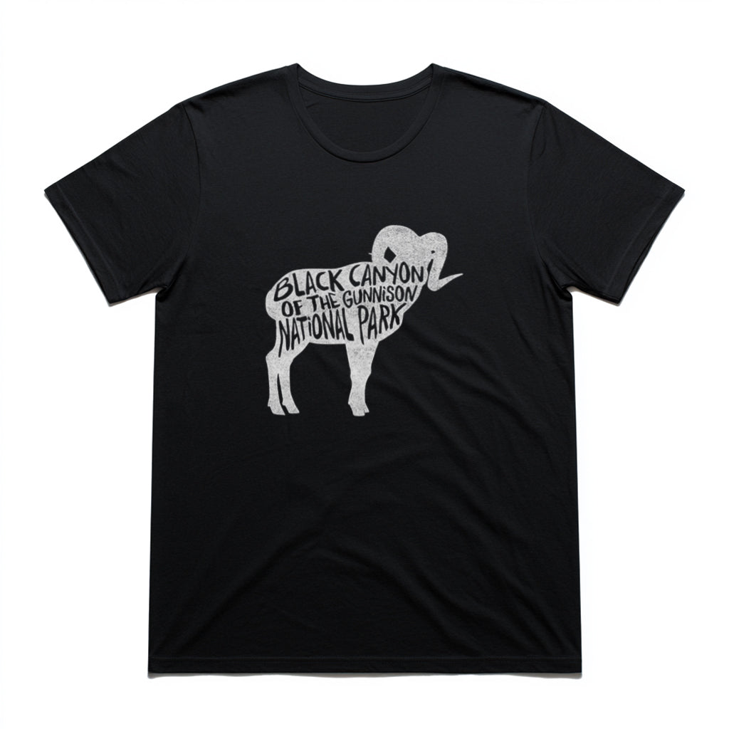 Black Canyon of the Gunnison National Park T-Shirt - Bighorn Sheep in Black