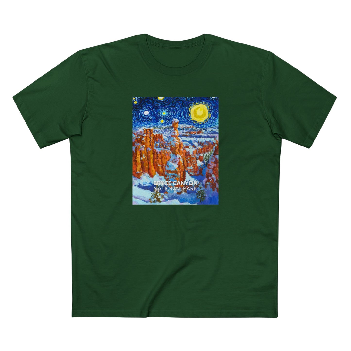 Bryce Canyon National Park T-Shirt - The Starry Night in Forest Green