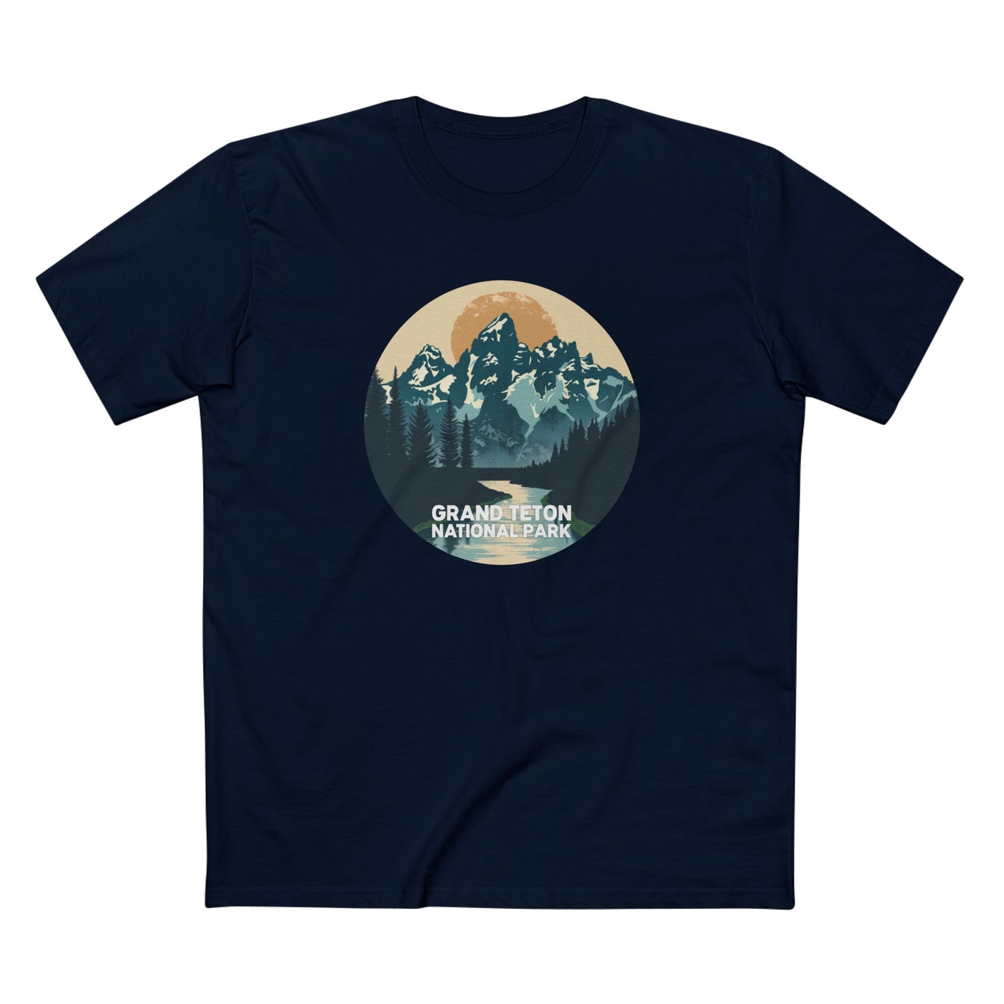Grand Teton National Park T-Shirt - Mile High Canyon in Navy