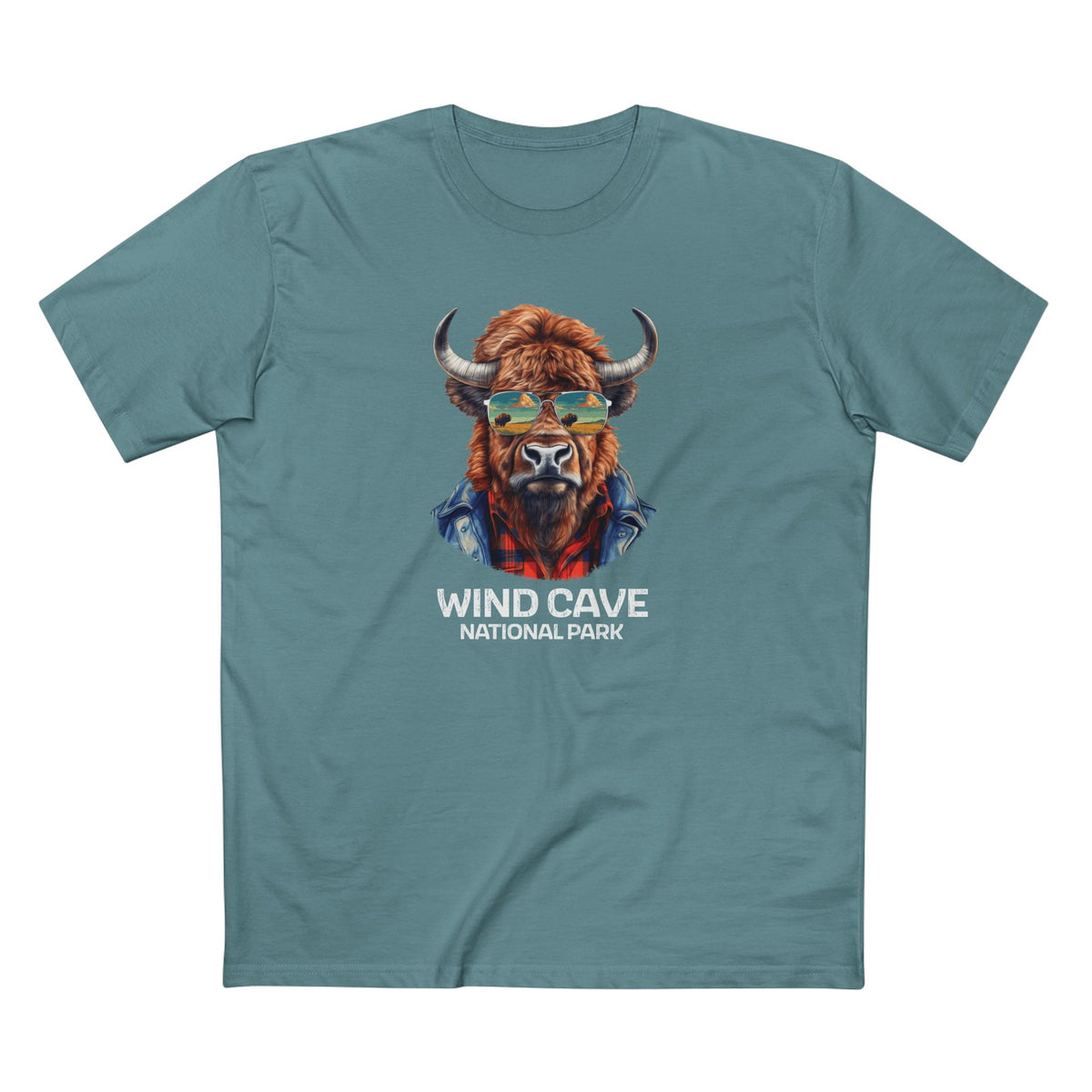 Wind Cave National Park T-Shirt - Bison in Slate Blue