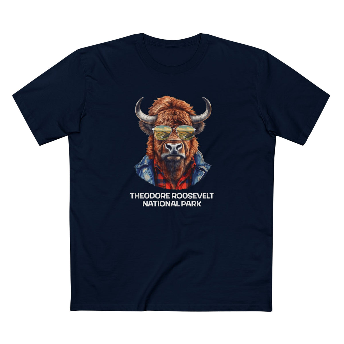 Theodore Roosevelt National Park T-Shirt - Bison in Navy