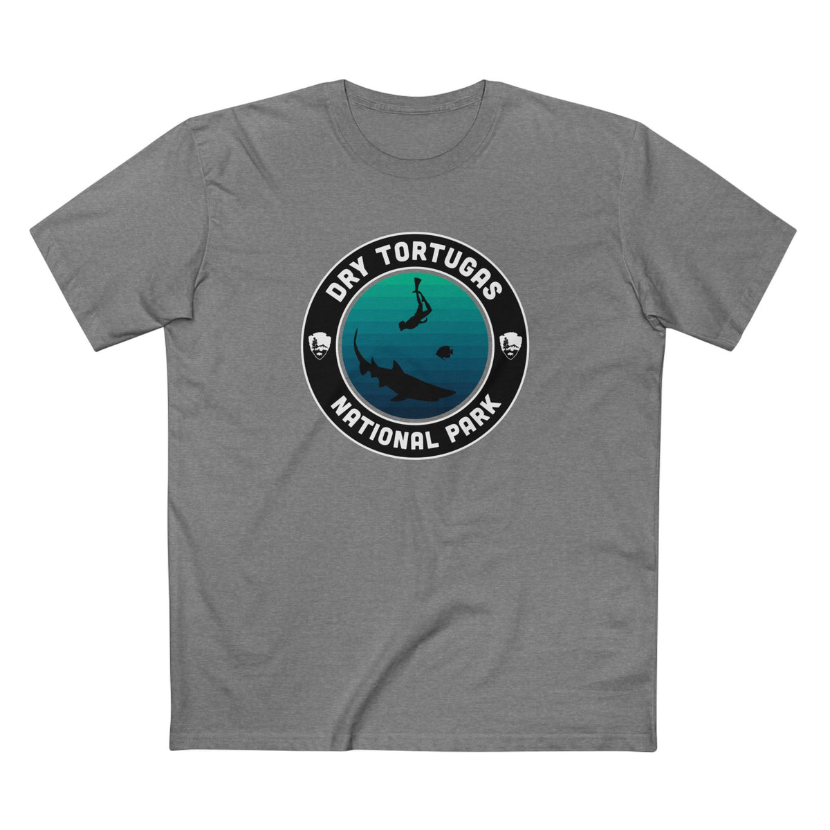 Dry Tortugas National Park T-Shirt - Round Badge Design in Athletic Heather