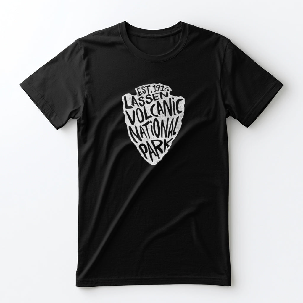 Lassen Volcanic National Park T-Shirt - Arrowhead Design in Black
