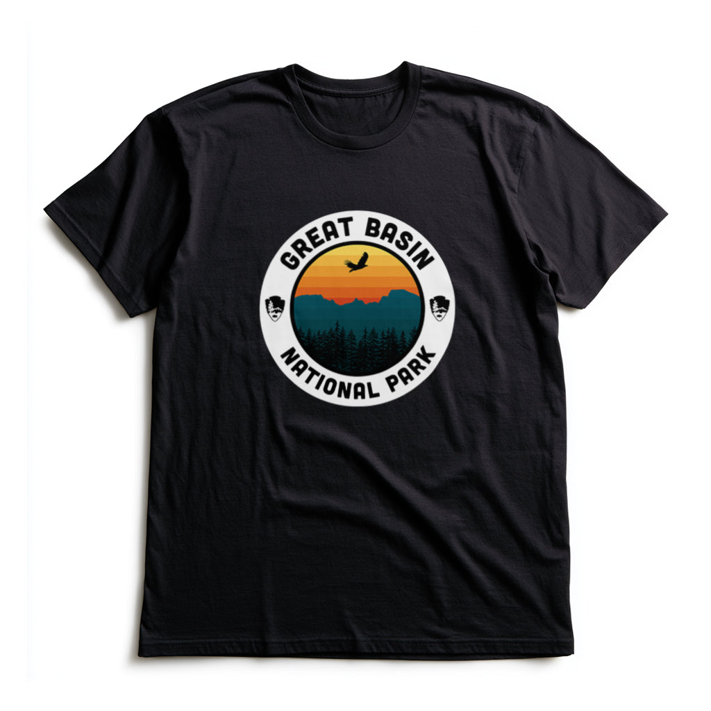 Great Basin National Park T-Shirt - Round Badge Design in Black