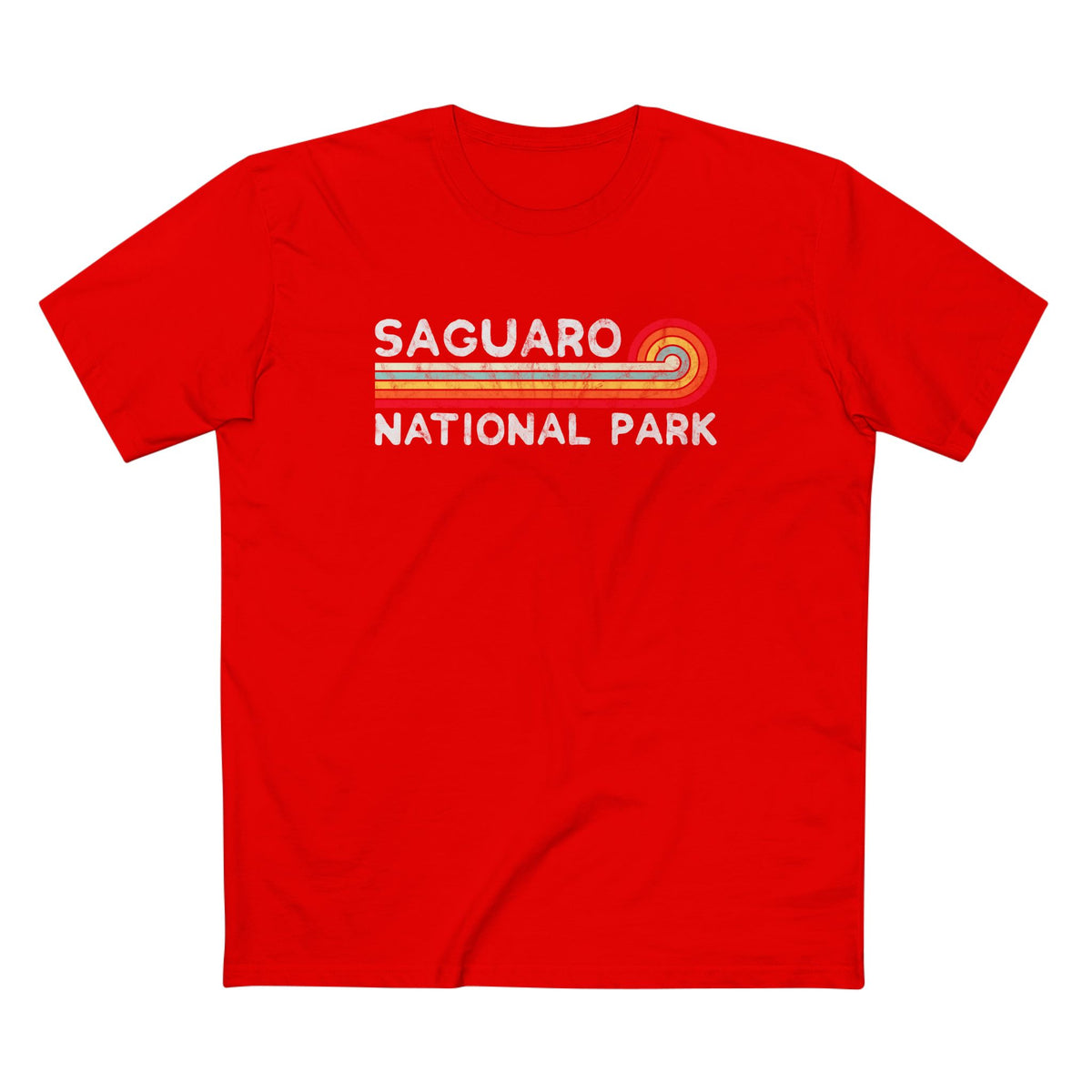 Saguaro National Park T-Shirt - Vintage Stretched Sunrise in Red