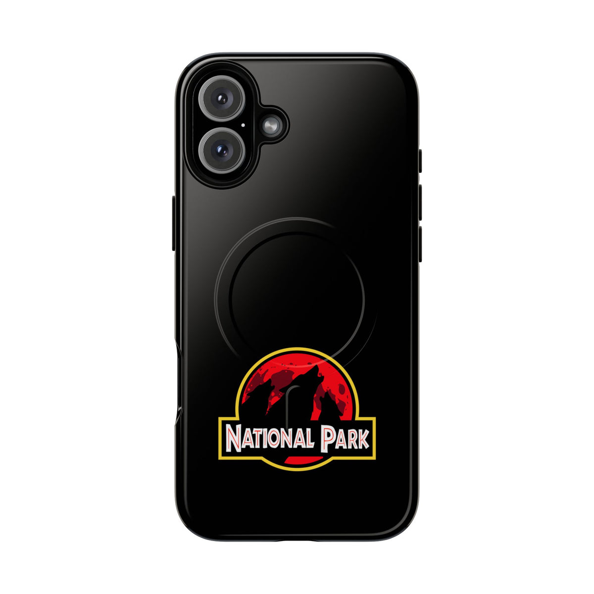 3 Wolf National Park iPhone Case with MagSafe - Parody Logo