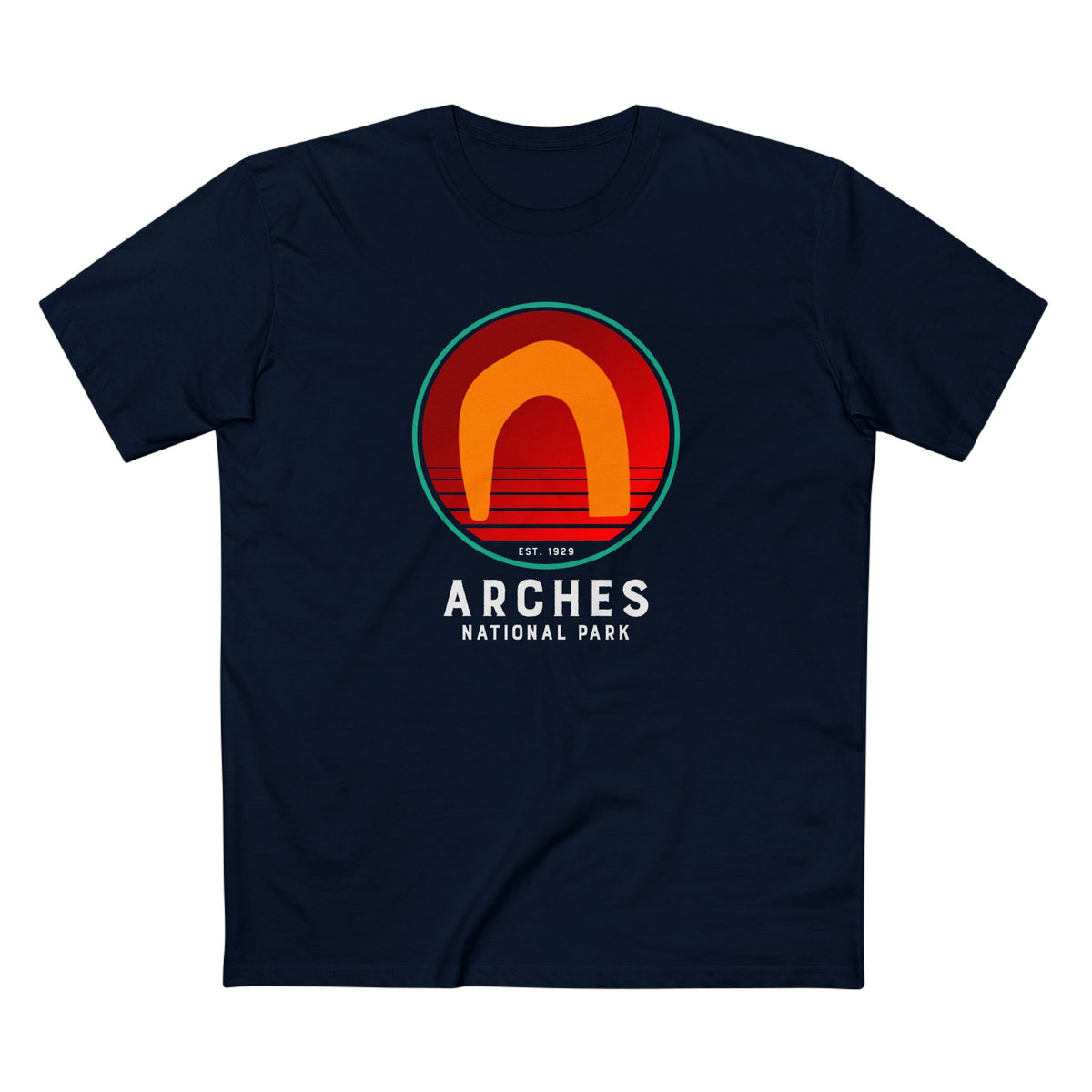 Arches National Park T-Shirt - Delicate Arch Design in Navy