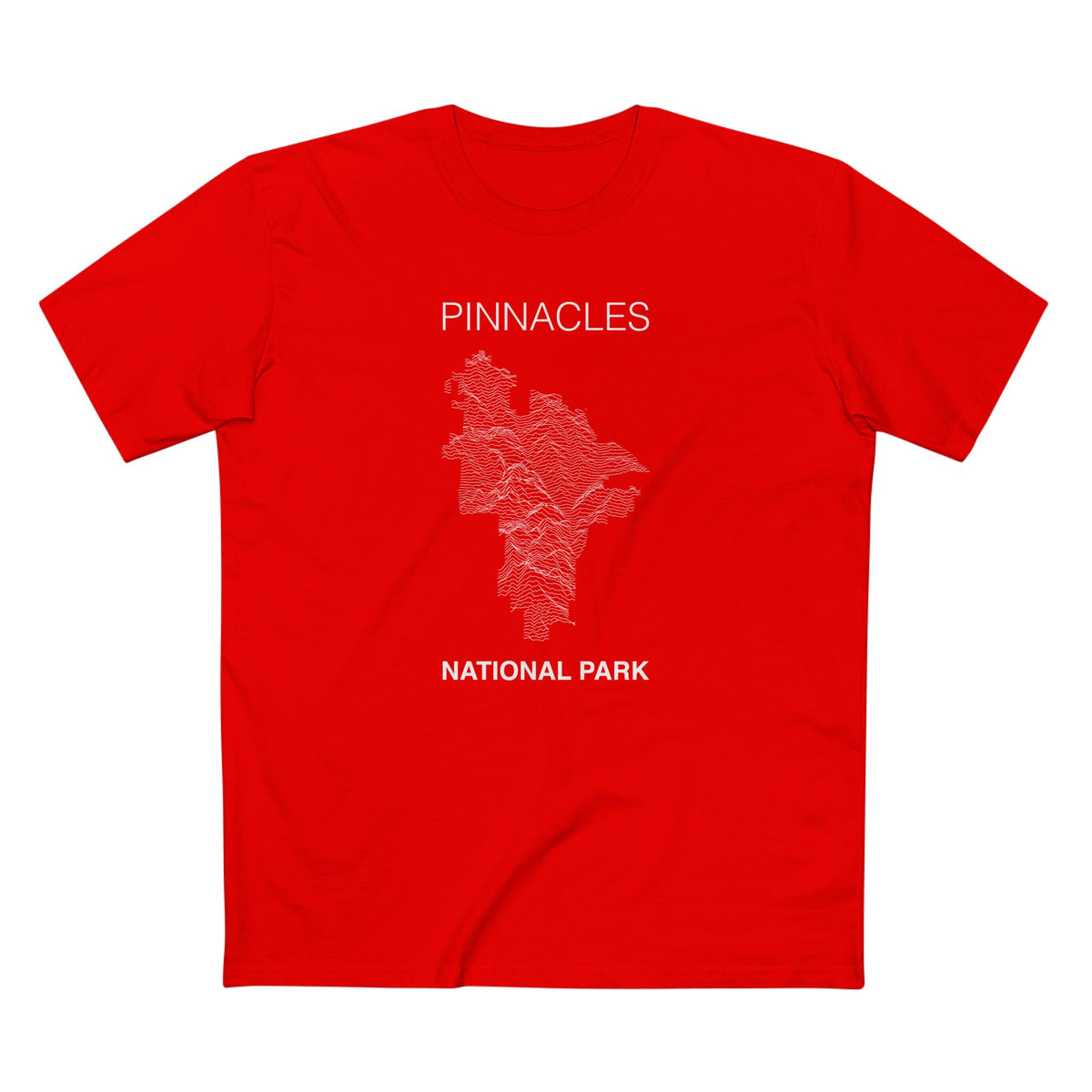 Pinnacles National Park T-Shirt Lines in Red