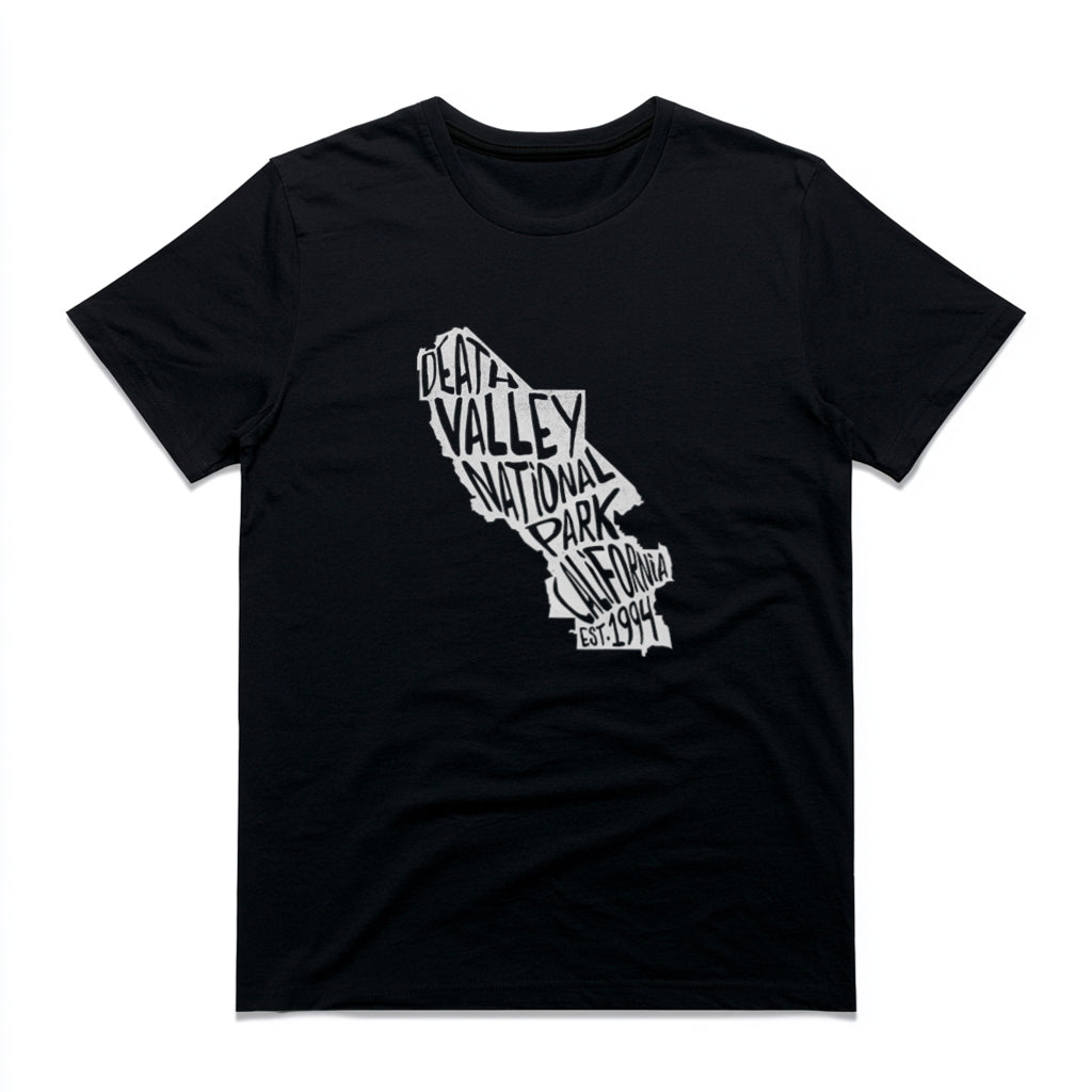 Death Valley National Park T-Shirt - Map in Black