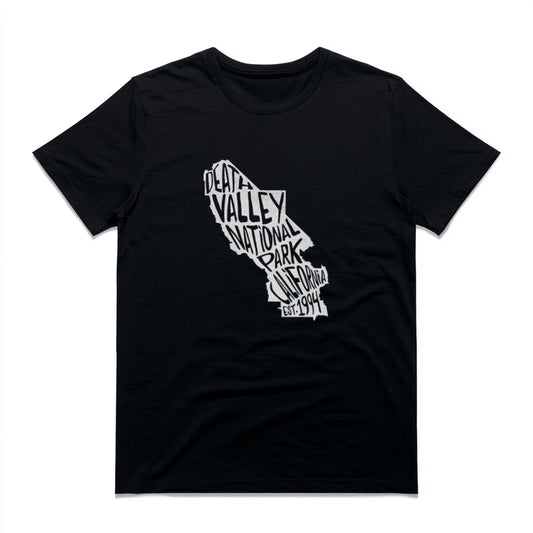 Death Valley National Park T-Shirt - Map in Black