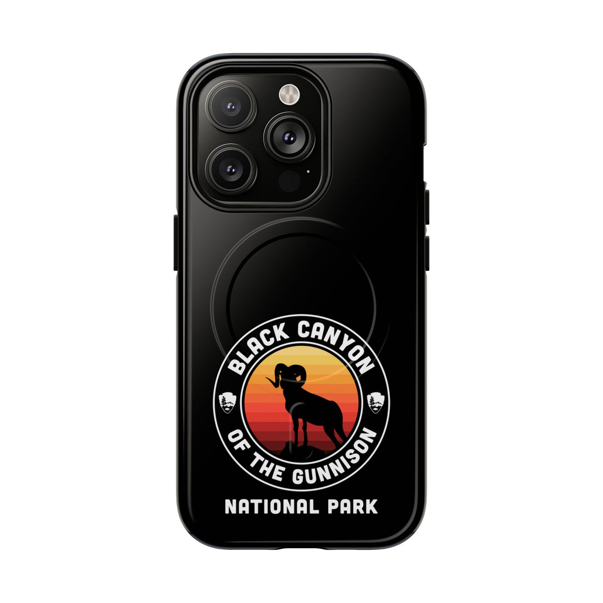 Black Canyon of the Gunnison National Park iPhone Case with MagSafe - Round Emblem Design
